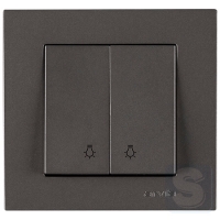 Выключатель двухклавишный КНОПОЧНЫЙ Arvia Electric KAREN Антрацит (20 06 2000 257)